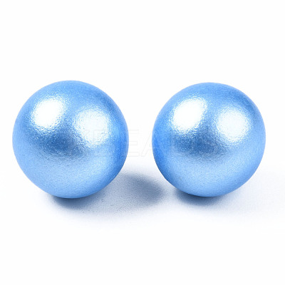 Painted Round Schima Wood Earrings for Girl Women EJEW-T017-01B-1