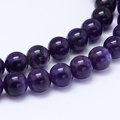Natural Amethyst Round Bead Strands G-M212-4mm-01C-1