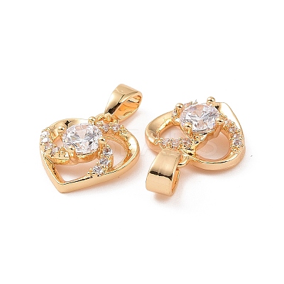 Real 18K Gold Plated Brass Micro Pave Cubic Zirconia Pendants KK-E068-VC449-1