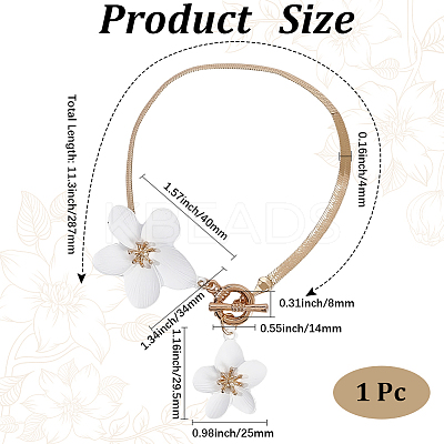 Alloy & Plastic White Flower Charm Anklets for Women AJEW-WH20080-95A-1