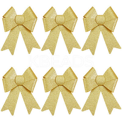 Christmas PVC Glitter Bowknot AJEW-SP0003-72A-02-1