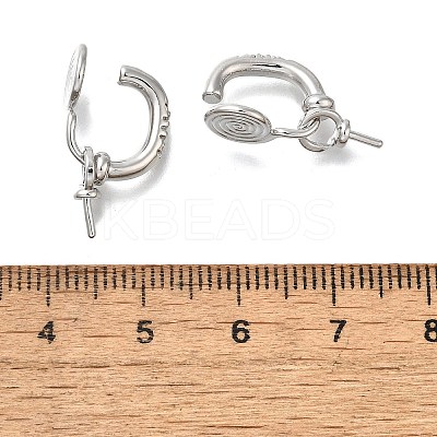 Brass with Cubic Zirconia Ear Cuff Findings KK-Q048-22P-1