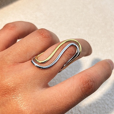 304 Stainless Steel Cuff Rings RJEW-D331-01A-PG-1