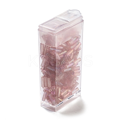 10G Ceylon Glass Twist Bugle Beads SEED-L012-01G-1