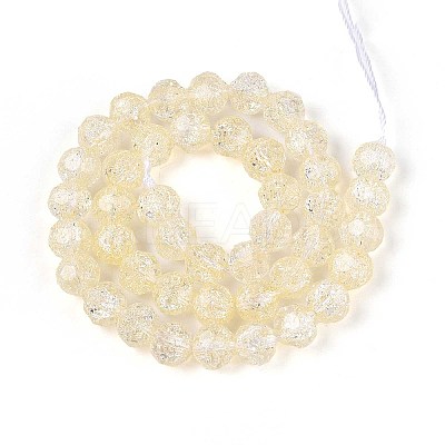 Transparent Crackle Glass Beads Strands GLAA-N053-8mm-10-1