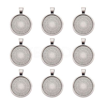 Tibetan Style Alloy Pendant Cabochon Settings TIBE-R295-055AS-FF-1