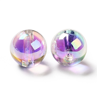 Two Tone UV Plating Rainbow Iridescent Acrylic Beads TACR-D010-03A-07-1