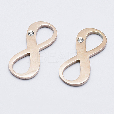 Eco-Friendly 316 Surgical Stainless Steel Pave Cubic Zirconia Links connectors RB-I078-63RG-A-NR-1