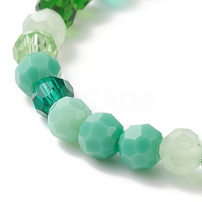 Gradient Color Faceted Glass Beaded Kids Bracelets BJEW-JB09173-1