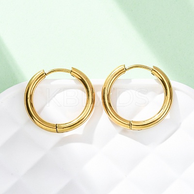 Ion Plating(IP) 304 Stainless Steel Huggie Hoop Earrings EJEW-F111B-19mm-G-1