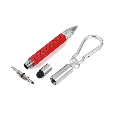 Aluminum Practical 6-in-1 Keychain Pen LS-AJEW-R004-01P-07-1