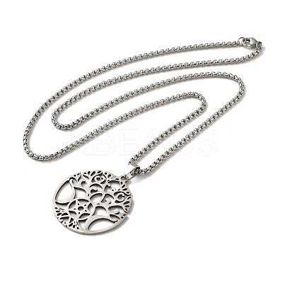 Non-Tarnish Tree of Life Pendant Necklaces LS-NJEW-C044-06P-1