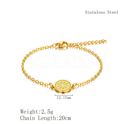 Simple Lemon Stainless Steel Link Bracelets LS-HX9461-2-1