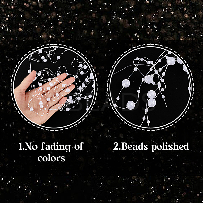 1Pc Plastic Pearl Round Beaded Trim OCOR-GF0004-43B-1