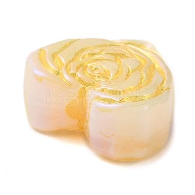 Metal Enlaced Heart Rose Opaque Acrylic Bead LS-OACR-Q190-01A-1