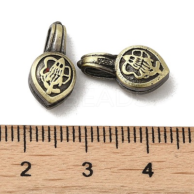 Teardrop Shape Tibetan Style Rack Plating Brass Buddhist Pendants KK-Q805-43AB-1