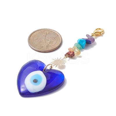 Evil Eye Lampwork Pandant Decorations HJEW-JM01001-02-1