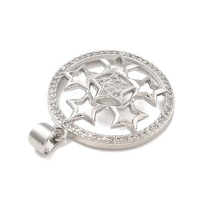 Rack Plating Brass Micro Pave Cubic Zirconia Pendants KK-D359-36P-1