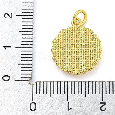 Real 18K Gold Plated Brass Pendants with Shell and Jump Rings KK-D534-04G-01-1