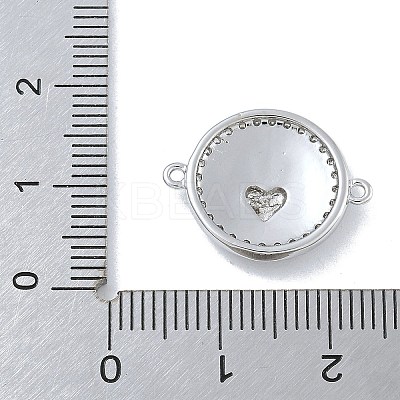 Rack Plating Brass Micro Pave Clear Cubic Zirconia Sacred Heart of Jesus Connector Charms KK-A234-065P-1