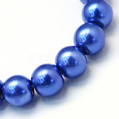 Baking Paint Pearlized Glass Pearl Round Bead Strands X-HY-Q003-4mm-28-1