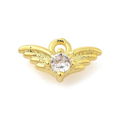 Rack Plating Brass Micro Pave Cubic Zirconia Charms KK-S396-54G-1