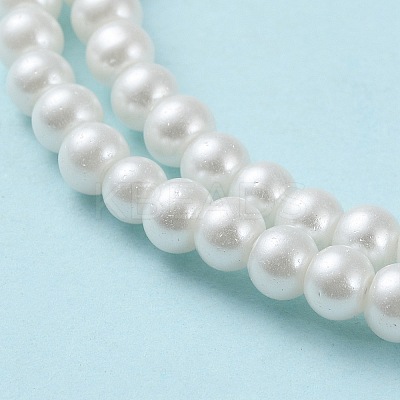 Baking Paint Pearlized Glass Pearl Round Bead Strands HY-Q003-4mm-01-1