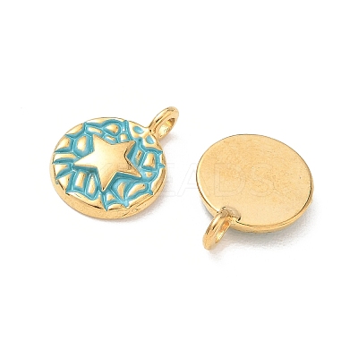 304 Stainless Steel Enamel Pendants STAS-Q119-11G-02-1