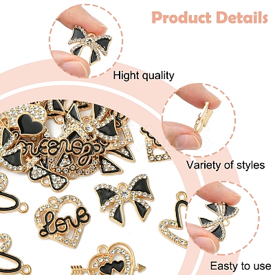 28Pcs 6 Styles Alloy Enamel Pendants FIND-FS0003-22-1