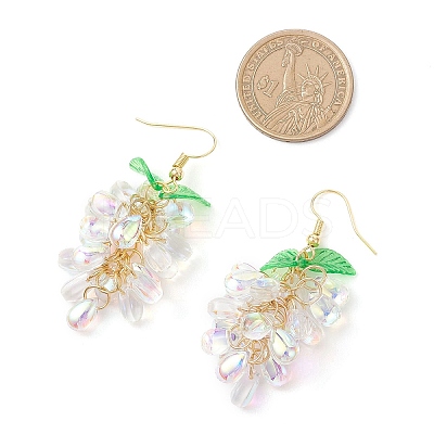Transparent Glass Dangle Earrings EJEW-JE06863-01-1