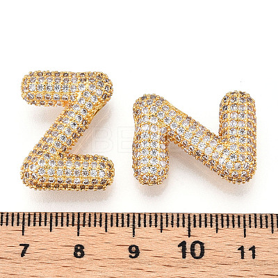 Brass Micro Pave Cubic Zirconia Pendants KK-N254-06G-Z-1