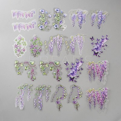20Pcs Flower PET Decorative Stickers DIY-WH20055-078A-1