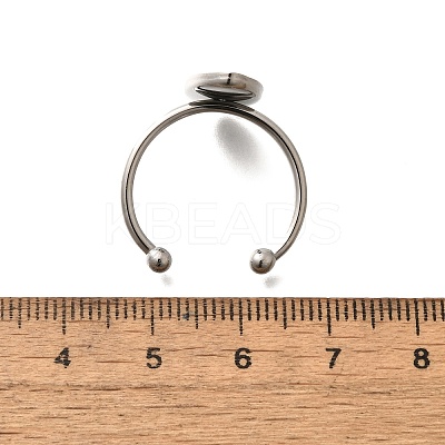 304 Stainless Steel Open Cuff Ring Components STAS-M057-01F-P-1