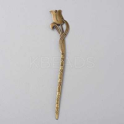 Alloy Rose Hair Sticks MRMJ-WH0077-100N-AB-1