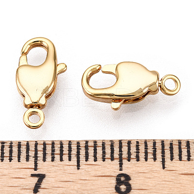 Brass Lobster Claw Clasps KK-N254-11G-1