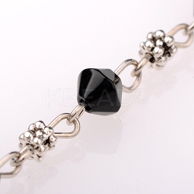 Handmade Bicone Glass Beads Chains for Necklaces Bracelets Making AJEW-JB00061-03-1