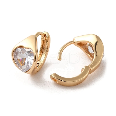Light Gold Brass Micro Pave Cubic Zirconia Hoop Earrings EJEW-C073-09C-KCG-1