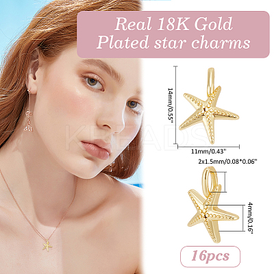 16Pcs Rack Plating Brass Pendants KK-ME0002-12-1