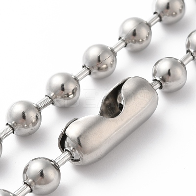Tarnish Resistant 304 Stainless Steel Ball Chain Necklace & Bracelet Set STAS-D181-02P-01C-1
