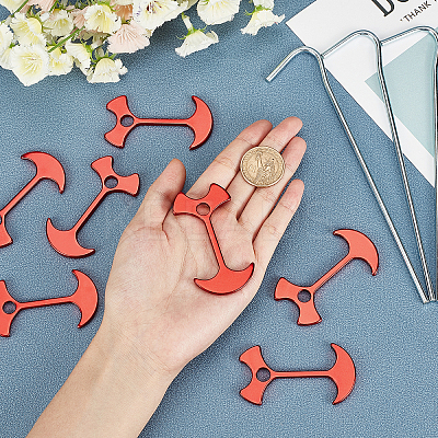 SUPERFINDING 15Pcs Aluminum Alloy Fishbone Tent Stakes Pegs and 10Pcs Iron Camping Tent Pegs FIND-FH0001-66-1