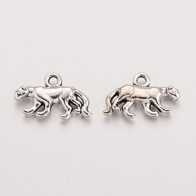 Tibetan Style Alloy Leopard Charms X-TIBEP-S291-15-RS-1
