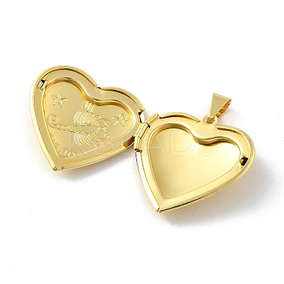 Brass Locket Pendants KK-C092-25G-09-1