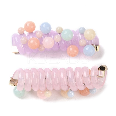 Imitation Jelly Plastic & Alloy Spiral Hair Tie for Women & Girl MRMJ-M004-01-1