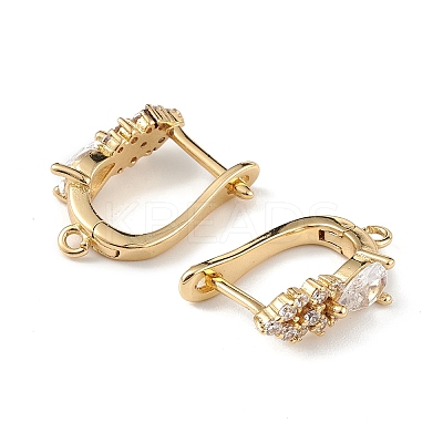Brass Teardrop Hoop Earring Findings ZIRC-L097-055G-1