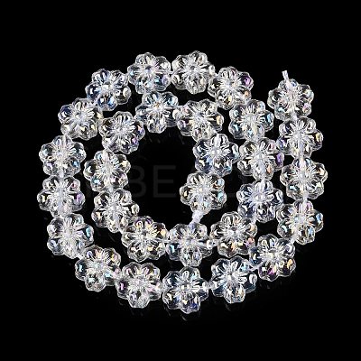 Transparent Electroplate Glass Beads Strands EGLA-N012-17-1