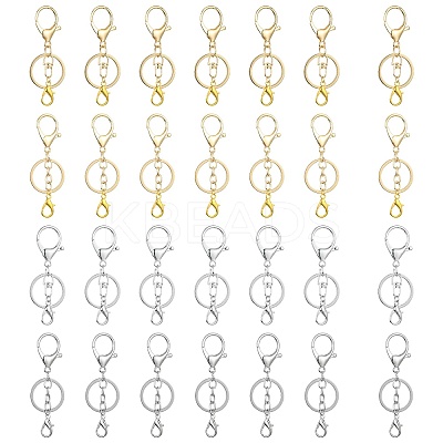 20Pcs 4 Style Alloy Key Rings KEYC-CJ0001-06-1