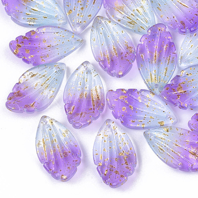 Two Tone Transparent Spray Painted Glass Pendants X-GLAA-T017-03A-B02-1