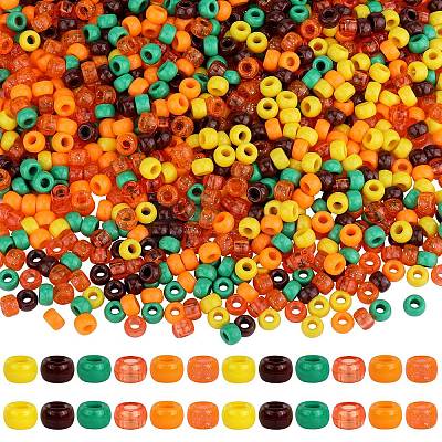 1200Pcs 6 Styles Opaque &  Transparent Plastic Beads KY-SZ0001-49-1