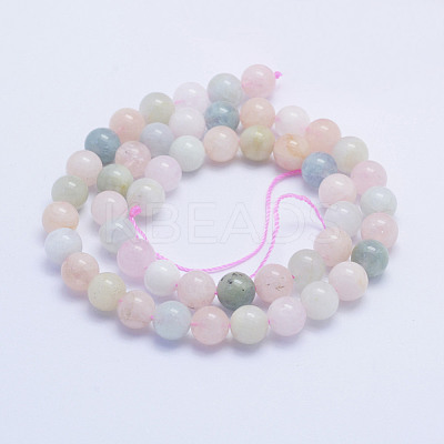 Natural Morganite Beads Strands G-L478-32-8mm-1