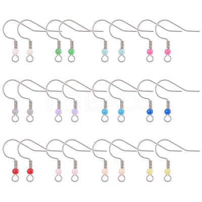 240Pcs 12 Color 304 Stainless Steel Earring Hooks STAS-SC0006-45-1